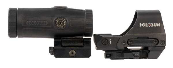 Holosun HS510CHM3X 510 & HM3X Combo Kit Black Anodized 1x/3x, 2 MOA Red Dot/65 MOA Circle Reticle