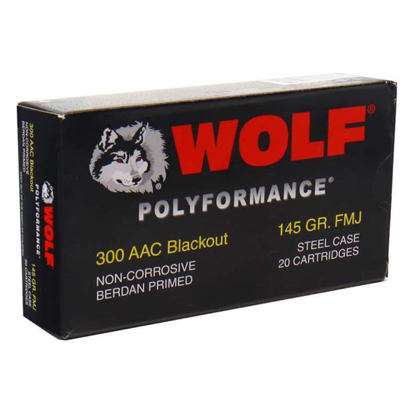Wolf 300 AAC Blackout Polyformance 145gr FMJ Ammo