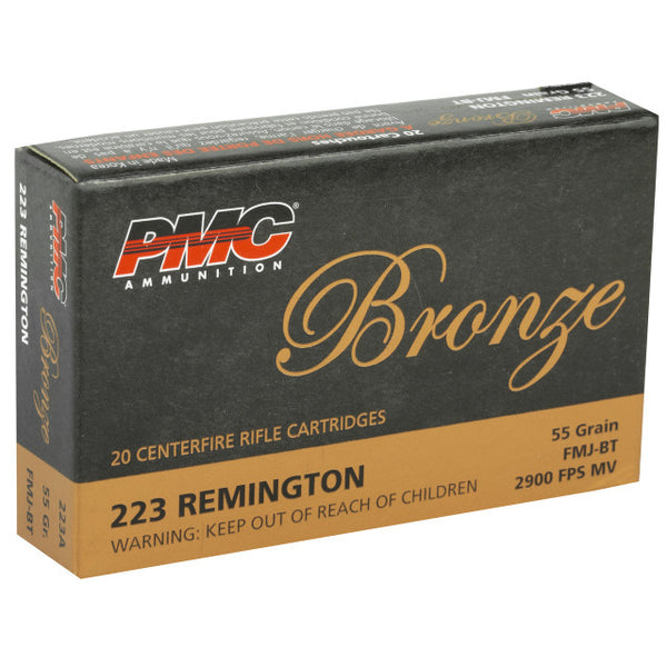 PMC Bronze .223 Remington 55 Grain Full Metal Jacket Boat Tail Ammo