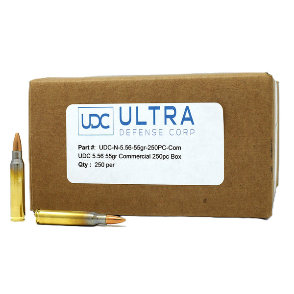 Ultra Defense Corp (UDC) Premium Range 5.56x45mm M193 55GR FMJ 3250 FPS - 250rd/Box - MADE IN THE USA