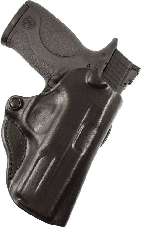 DESANTIS MINI SCABBARD HOLSTER LH OWB LEATHER S/A HELLCAT BLK