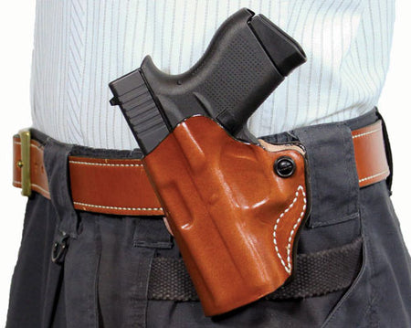 DESANTIS MINI SCABBARD HOLSTER LH OWB LEATHER SIG P365 TAN