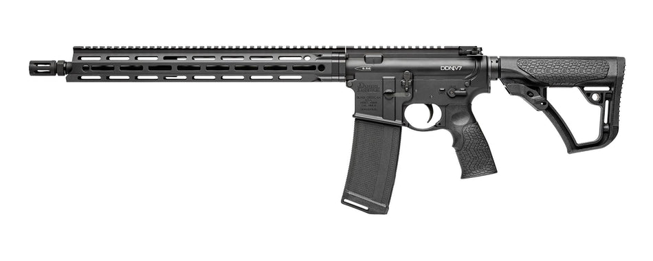 Daniel Defense 0212802081047 DDM4 V7 5.56x45mm NATO 30+1 16" Threaded Barrel w/Flash Suppressor, Black Hard Coat Anodized Receiver, 6 Position Stock w/SoftTouch Overmolding