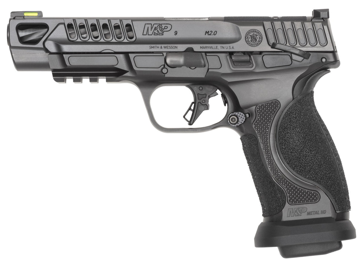 Smith & Wesson 14071 M&P M2.0 Competitor HD 9mm Luger 10+1 5" Overall Black Armornite Stainless Steel Spiral Fluted Barrel, Lightening Cut/Optic Ready/Serrated Slide & Stainless Steel Frame w/Picatinn