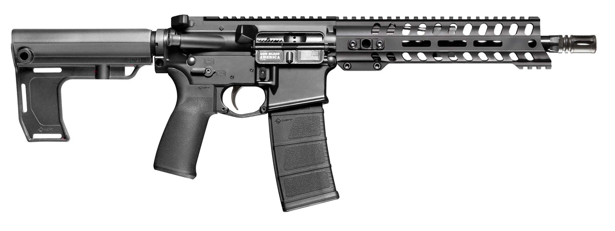 Patriot Ordnance Factory 2172 P15 Constable 5.56 NATO 30+1 10.50" M-LOK Handguard, Black Anodized Aluminum Receiver w/Picatinny Rail, Black Polymer MFT Blade Stabilizer, MFT Grip