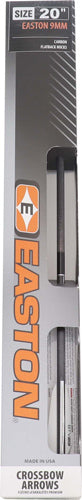 EASTON XBOW BOLT 9MM CARBON 20" W/3" VANES FLAT BACK 6-PK