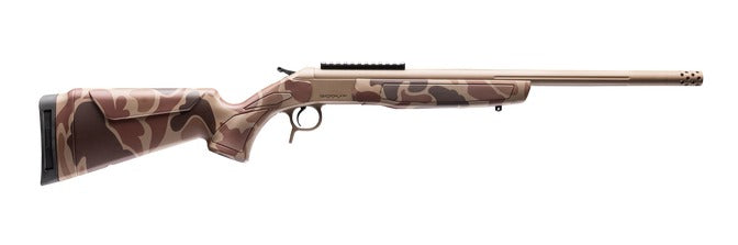 CVA CR4439DC Cascade Takedown 35 Whelen 1rd 20" Flat Dark Earth Cerakote Stainless Steel Threaded Barrel & Receiver w/Picatinny Rail, Duck Camo Synthetic Stock