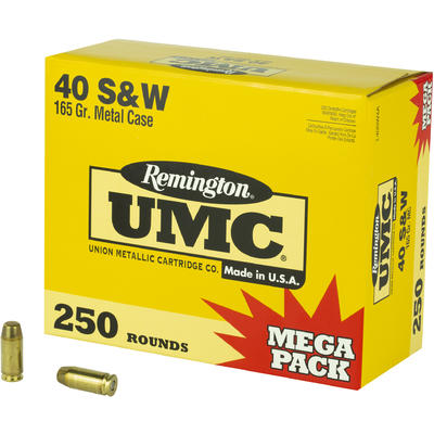 Remington .40 S&W UMC 165gr FMJ Ammo - 250 Rounds