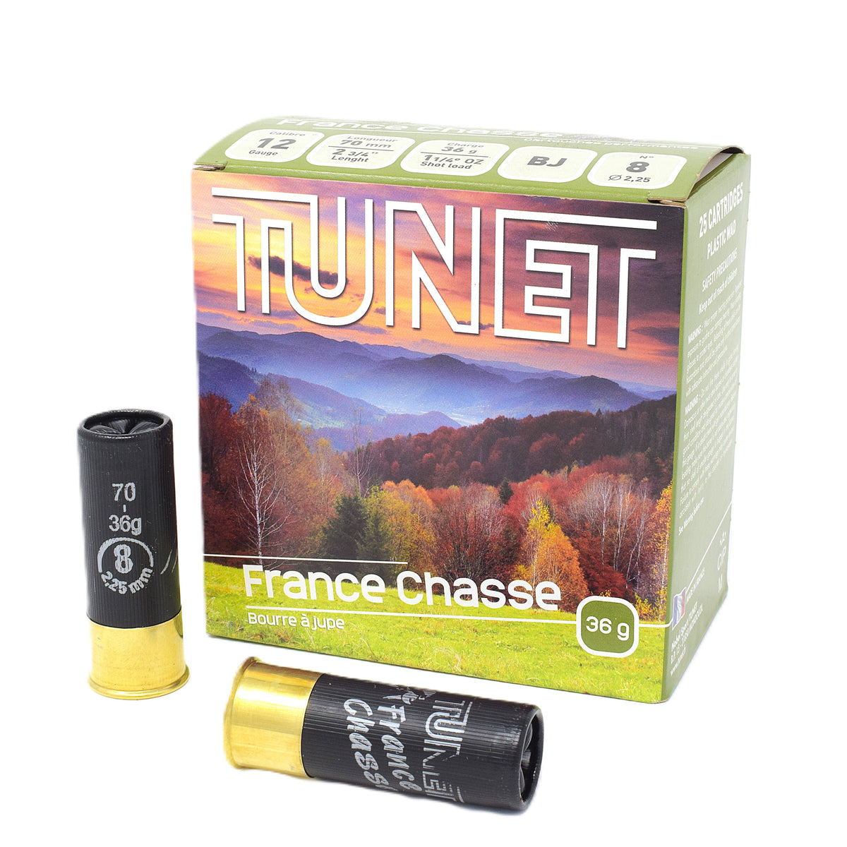 Tunet France Hunting Skirted Wad 12 Gauge 2 3/4" 1 1/4 oz #8 Shot