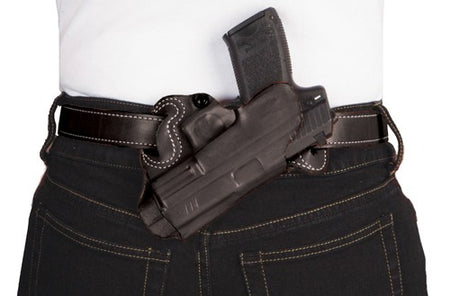 DESANTIS SMALL OF BACK HOLSTER RH OWB LEATHER S/A XD 4" BLACK