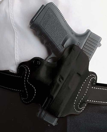 DESANTIS MINI SLIDE HOLSTER OWB LH LEATHER S/A HELLCAT BLK