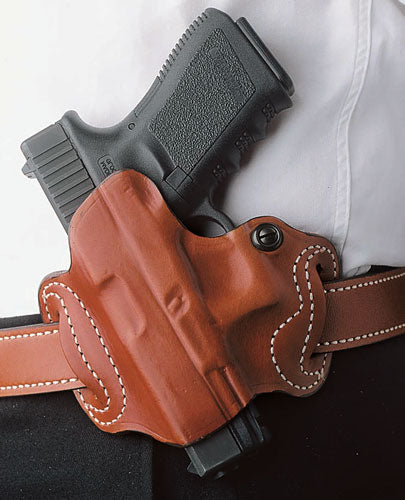 DESANTIS MINI SLIDE HOLSTER OWB RH LEATHER M&P 9/40 TAN