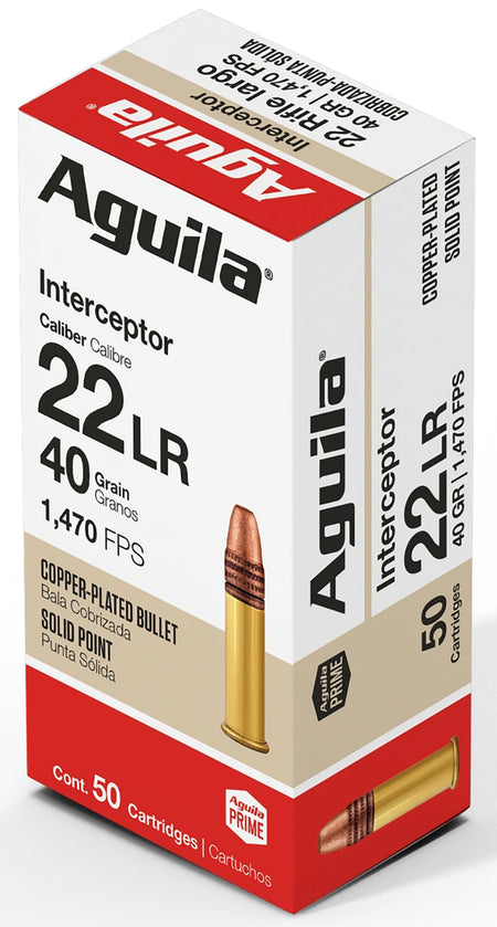Aguila .22 LR Interceptor 40gr Solid Point Ammo