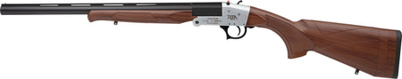 Rock Island TK113 Traditional Single Shot 12 Gauge with 20" Black Parkerized Barrel, 3" Chamber, 1rd Capacity, Silver Anodized Metal Finish & Woodgrain Synthetic Stock Right Hand (Full Size)
