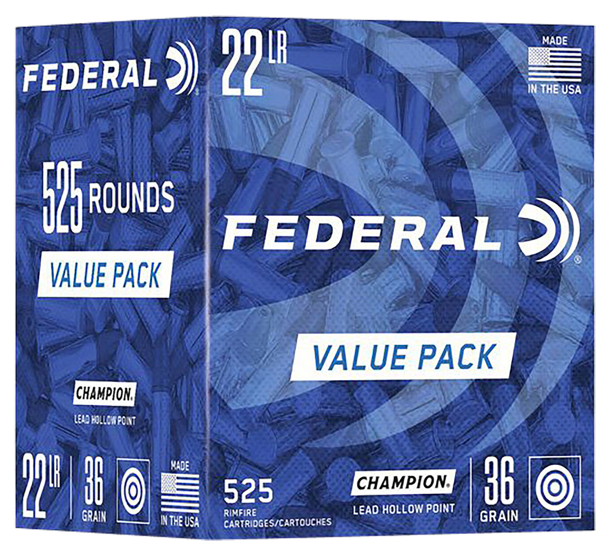 Federal .22 LR Champion Training 36gr Lead HP Ammo - 525 Rounds