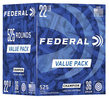 Federal .22 LR Champion Training 36gr Lead HP Ammo - 525 Rounds