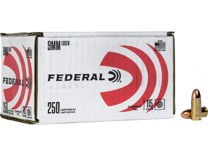 Federal 9mm 115gr FMJ Ammo