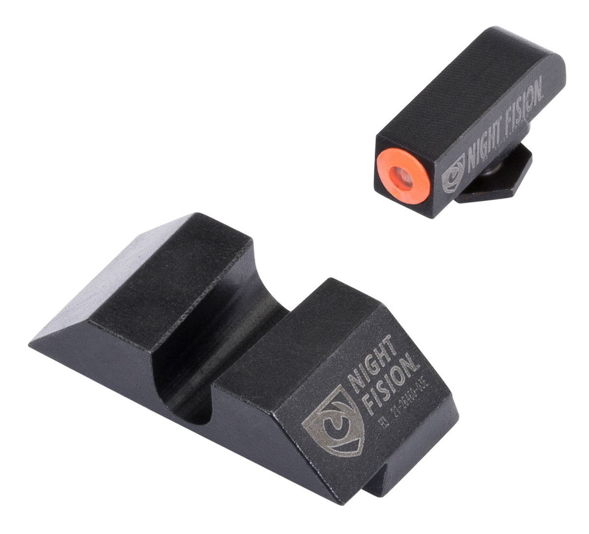 Night Fision GLK001014OGZ Tritium Night Sights For Glock Green Tritium Orange Outline Front Sight- Black/Blank Rear Sight Glock 17/17L/19/22