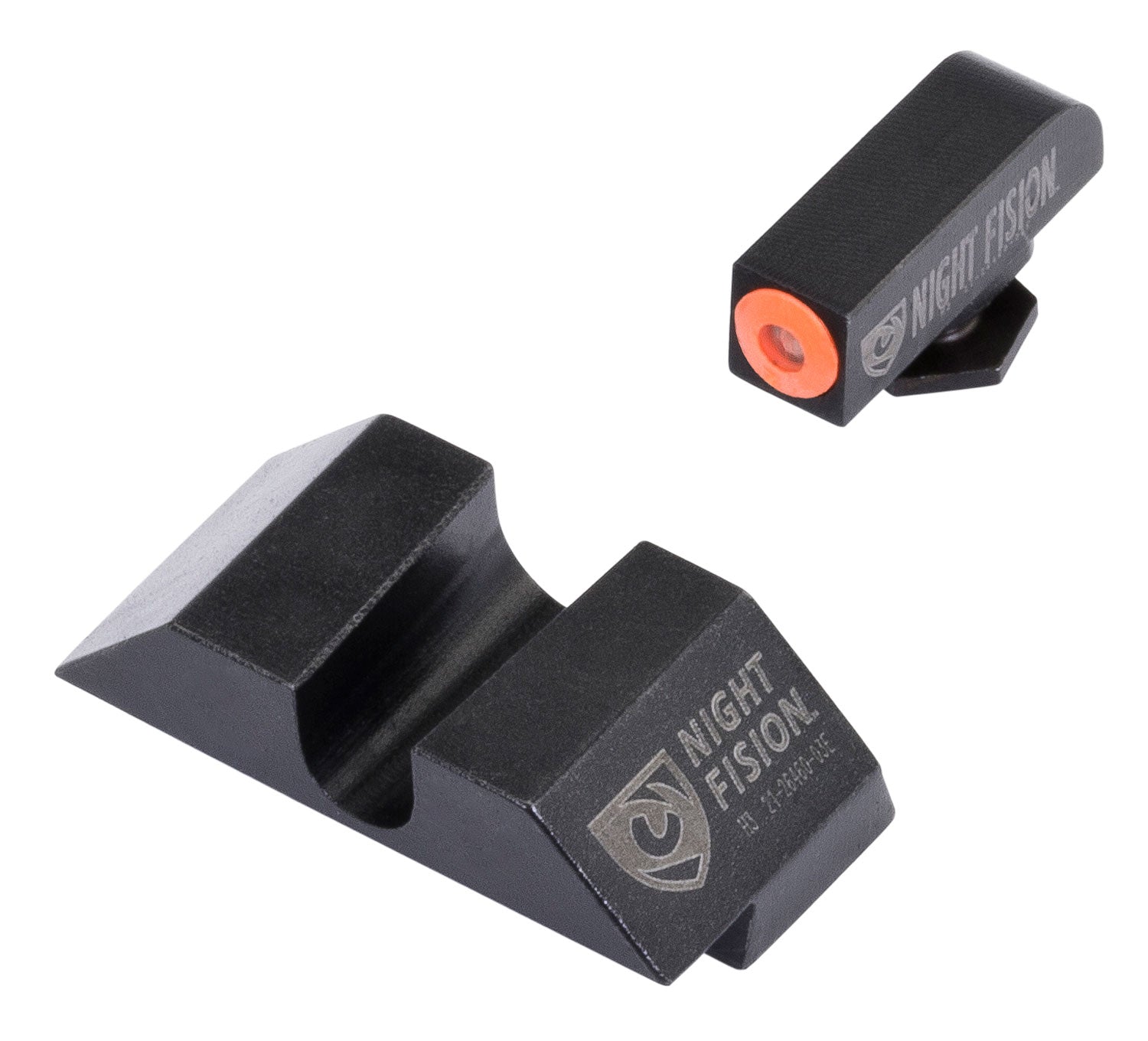 Night Fision GLK001014OGZ Tritium Night Sights For Glock Green Tritium Orange Outline Front Sight- Black/Blank Rear Sight Glock 17/17L/19/22
