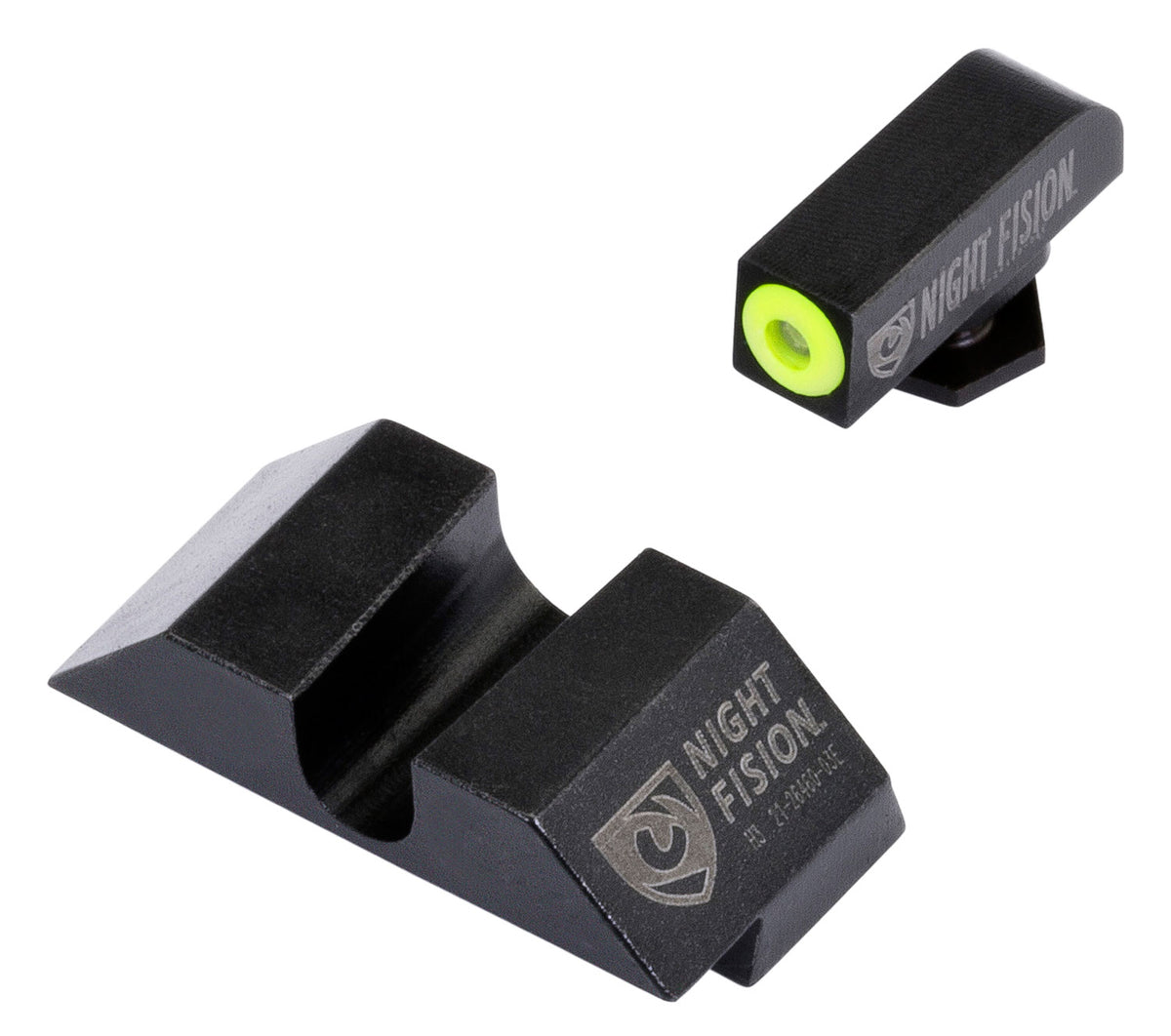 Night Fision GLK001014YGZ Tritium Night Sights For Glock Green Tritium Yellow Outline Front Sight- Black/Blank Rear Sight Glock 17/17L/19/22