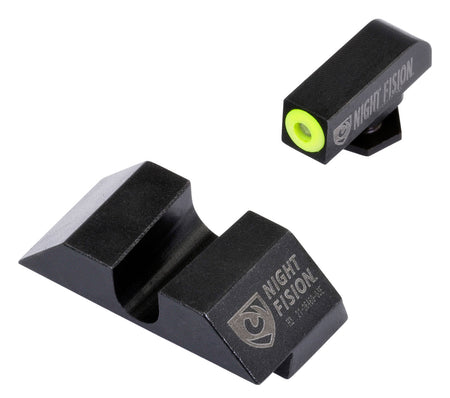 Night Fision GLK001014YGZ Tritium Night Sights For Glock Green Tritium Yellow Outline Front Sight- Black/Blank Rear Sight Glock 17/17L/19/22