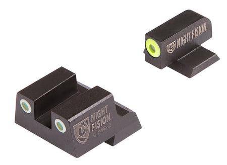 Night Fision CNK026003YGW Tritium Night Sights for Canik Green Tritium Yellow Outline Front Sight-Green Tritium White Ring Rear Sight TP9SFx/TP9SFL