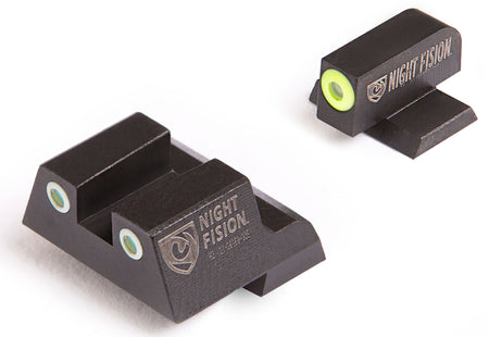 Night Fision CNK027003YGW Tritium Night Sights for Canik Green Tritium Yellow Outline Front Sight-Green Tritium White Ring Rear Sight TP9SF/TP9SF Elite