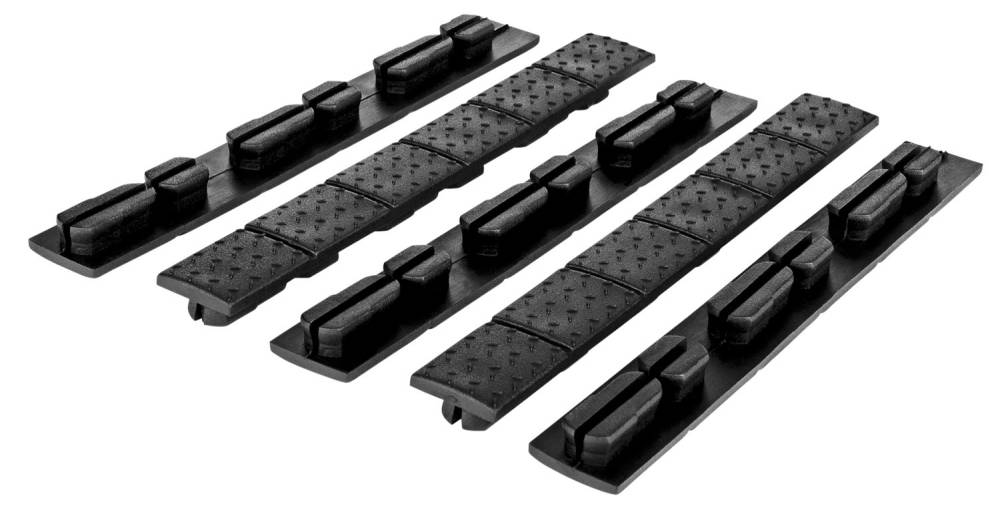 Trinity Force MNRKB Universal Keymod/MLok Rail Cover Black Heat Resistant Rubber 4.7" L x 0.6" W