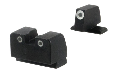 AmeriGlo SG181 Optic Compatible Sight for Sig Sauer Tall Suppressor Green Tritium White Outline Front Sight-Green Tritium White Outline Rear Sight