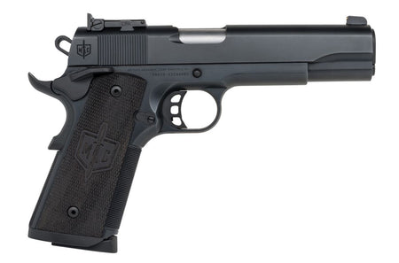 MAC 10100536 1911 JSOC 45 ACP 8+1, 5" Stainless Target w/11 Degree Crown Barrel, QPQ Tennifer Cerakote Serrated Steel Slide & Frame w/Checkered Front Strap & Beavertail, Turkish Walnut w/Logo Grip