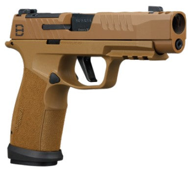 Sig Sauer 365XF9DH310 P365 DH3 Compact 9mm Luger 10+1 3.70" Black DLC Barrel, Coyote Cerakote Stainless Steel Lightening Cut/Optic Ready/Serrated Slide & Frame w/Picatinny Rail, Interchangeable Backst