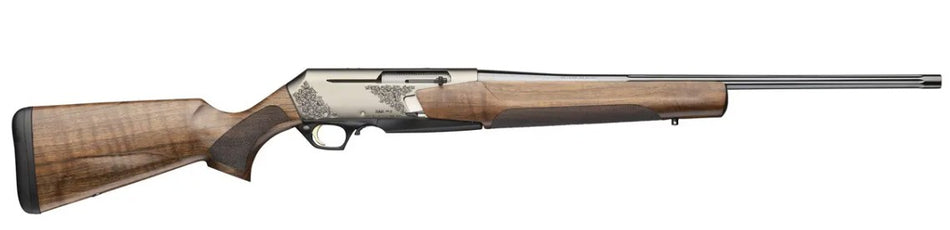 Browning 039009224 BAR MK4 Medallion 270 Win 4+1 22" Polished Blued Fluted Barrel, Satin Nickel Engraved Aluminum Alloy Drilled & Tapped Receiver, Grade III Turkish Walnut Adj Shim Stock