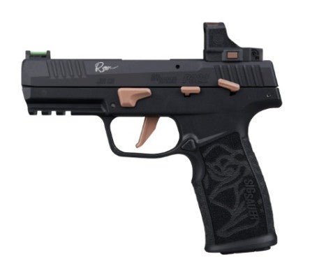 Sig Sauer 322CROSERS P322 Rose w/Optic 22 LR 20+1 4" Black Barrel, Black Anodized Serrated w/Optic Slide, Black Stainless Steel Frame w/Picatinny Rail, Rose Laser Engraved Black Polymer Grip, Sig ROME