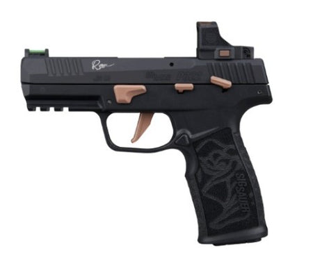 Sig Sauer 322CROSERS P322 Rose w/Optic 22 LR 20+1 4" Black Barrel, Black Anodized Serrated w/Optic Slide, Black Stainless Steel Frame w/Picatinny Rail, Rose Laser Engraved Black Polymer Grip, Sig ROME