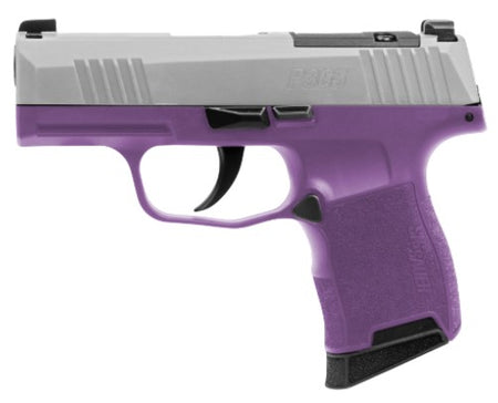 Sig Sauer 365-9-TXR3-PR P365 Purple Rain 9mm Luger 10+1 3.10" Black DLC Barrel, Stainless Steel Optic Ready/Serrated Slide, Purple Cerakote Stainless Steel Frame w/Accessory Rail, Polymer Grip, SIG-LO