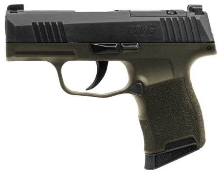 Sig Sauer 365-9-BXR3-FS P365 Fortunate Son 9mm Luger 10+1 3.10" Black DLC Barrel, Black Nitron Stainless Steel Optic Ready/Serrated Slide, OD Green Cerakote Stainless Steel Frame w/Accessory Rail, Pol