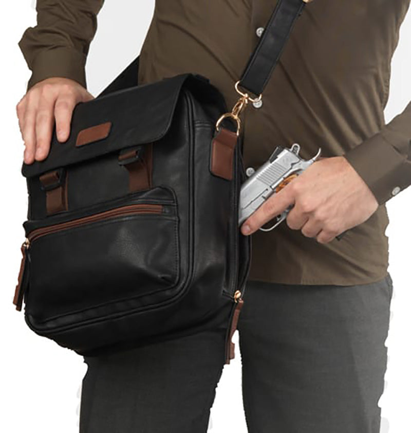 Purse Satchel BLK/BRN  (12" x 10" x 4.5")