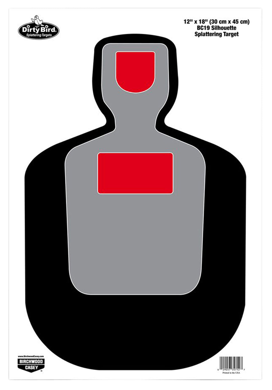 Birchwood Casey 35717 Dirty Bird Silhouette Tagboard Hanging Pistol 12" x 18" Multi-Color 8 Per Pkg