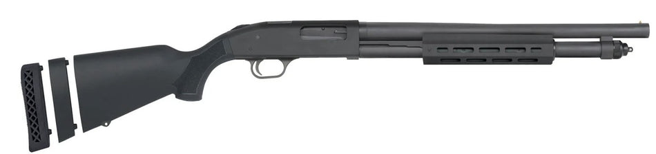 Mossberg 50799 590A1 12 Gauge Pump 3" 6+1 18.50" Black Parkerized Heavy Walled Barrel, M-LOK Forend, Black Parkerized Steel Drilled & Tapped Receiver, Fixed Black Synthetic Stock, Cylinder Bore Choke