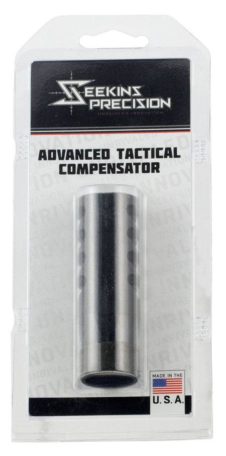 Seekins Precision 0011510035 ATC Muzzle Brake Black Melonite 416R Stainless Steel with 1/2"-28 tpi Threads for 223 Rem, 5.56x45mm NATO AR-15