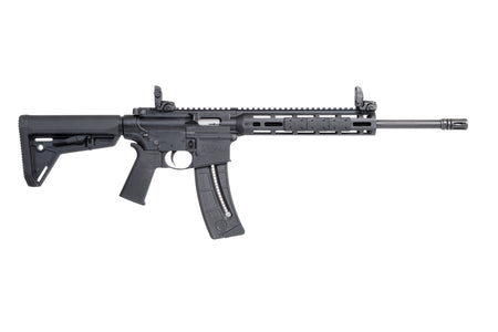 Smith & Wesson 10213 M&P15 Sport 22 LR 25+1 16.50" Carbon Steel Barrel, Adjustable Magpul MOE SL Stock, Magpul M-Lok Mounting System, MagPul Folding MBUS Sights, Functioning Charging Handle, Optics