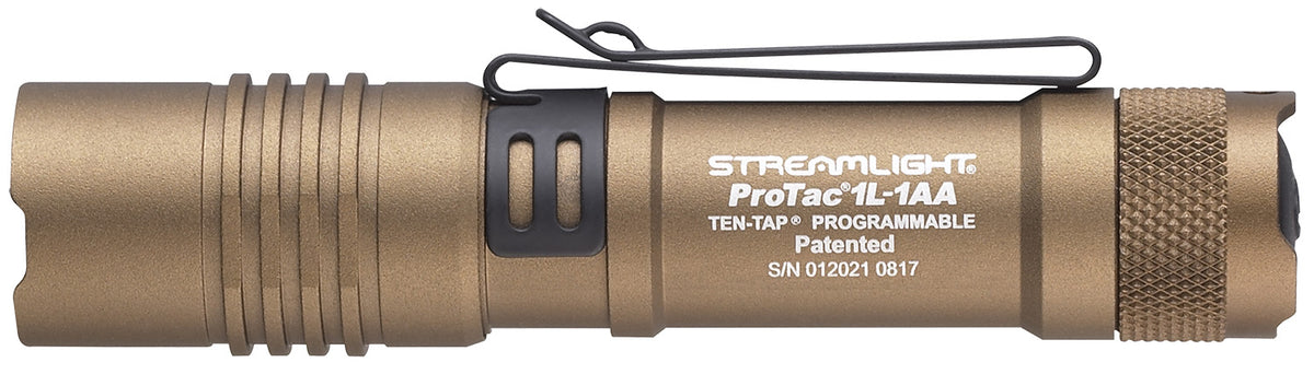 Streamlight 88073 ProTac 1L-1AA Everyday Carry Flashlight Coyote 40/150/350 Lumens White C4 LED