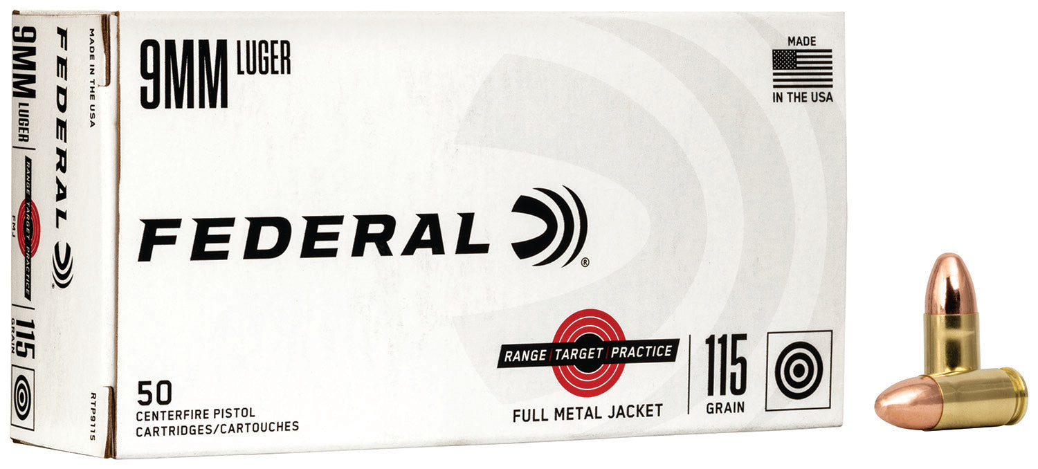 Federal 9mm Range and Target 115gr FMJ Ammo