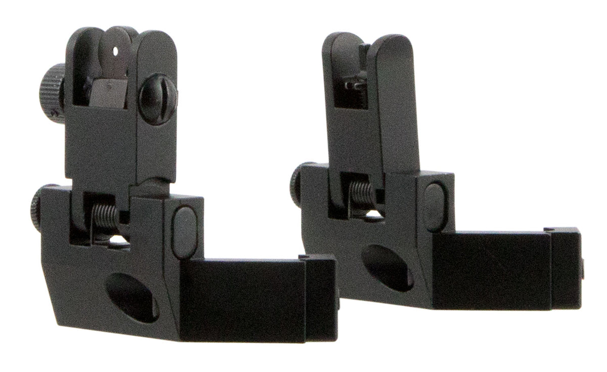 TacFire IS003 45 Degree Flip Up Iron Sight/Springloaded Black Anodized Front and Rear for AR-Platform