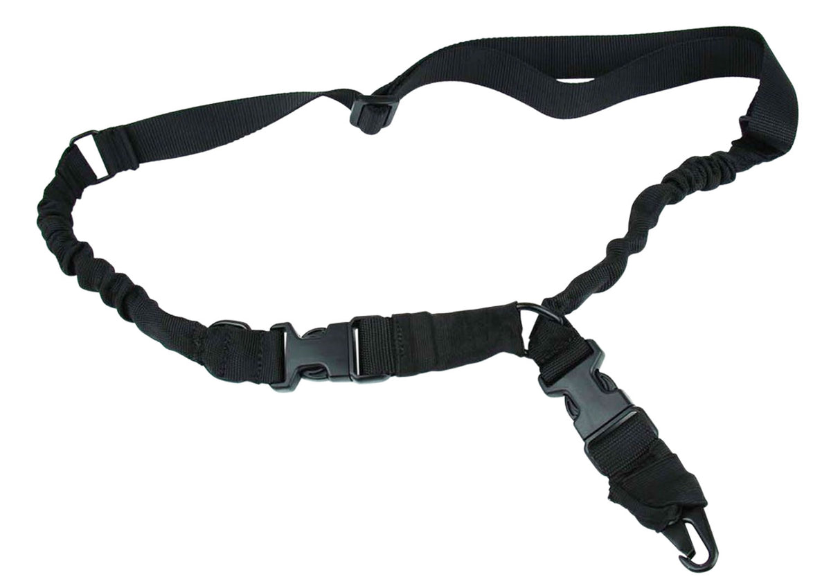TacFire SL003B 2 To 1 Point Sling Black Nylon 30"-40" OAL Adjustable Double Bungee Rifle