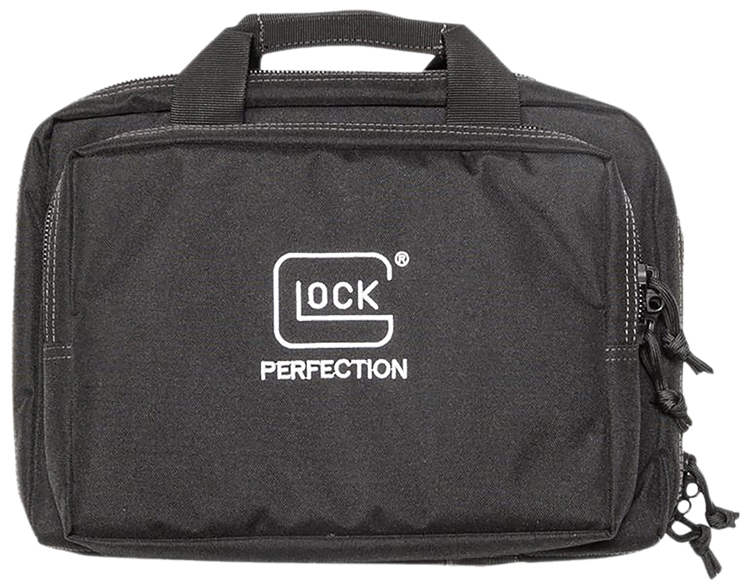 Glock AP60300 Double Pistol Case Dual Padded Compartments, 5 Internal Mag Holders, 3 Zippered Compartments, Carry Handle, Black 12.5"x9.5"x4.5"