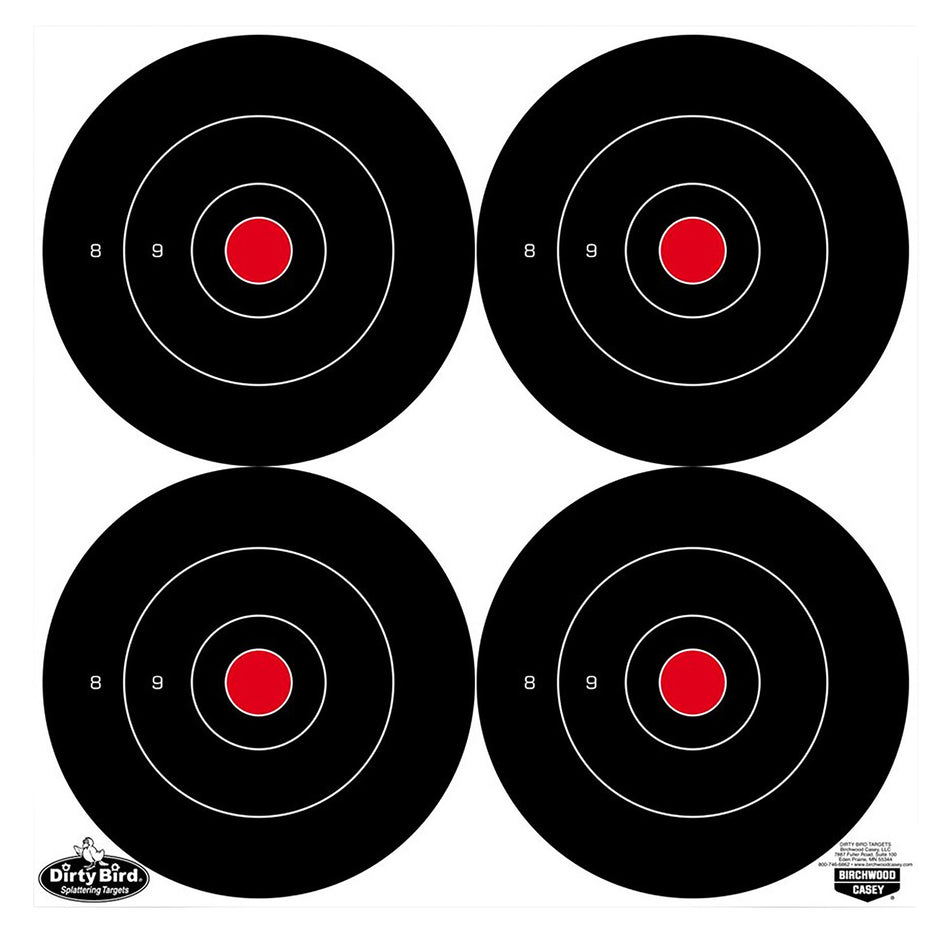 Birchwood Casey 35570 Dirty Bird 6" Bullseye Tagboard Hanging Black/White 100 Per Pkg