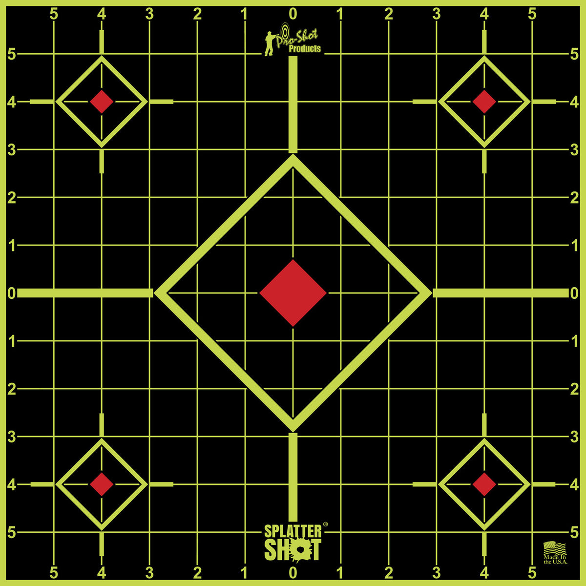 Pro-Shot 12SIGREEN5PK SplatterShot Sight-In Self-Adhesive Paper Black/Green 12" 5-Diamond 5 Pack