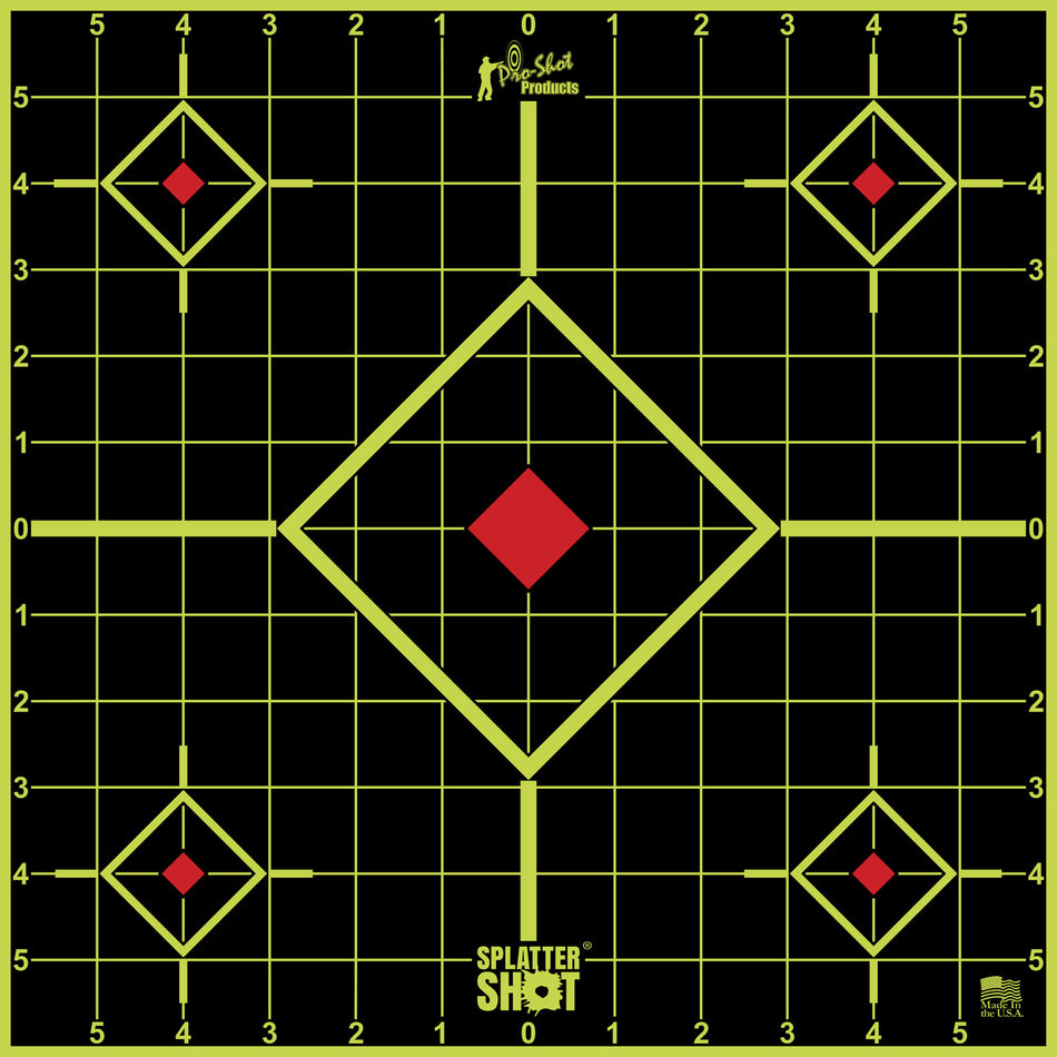 Pro-Shot 12SIGREEN5PK SplatterShot Sight-In Self-Adhesive Paper Black/Green 12" 5-Diamond 5 Pack