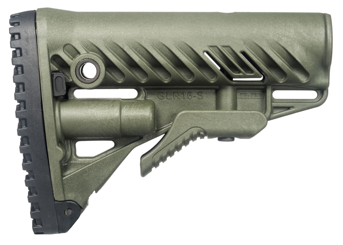 FAB Defense FXGLR16G GLR-16 Buttstock for AR-15/ M16/ M4 OD Green Polymer